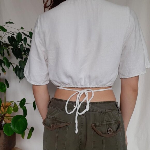 Abercrombie & Fitch linen wrap top - Picture 2 of 2